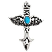 topaz silver wings pendant