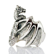 Knight Dragon Sterling Silver Men's Ring
