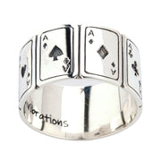 Ace Cards 925 Sterling Silver Band Ring