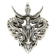 sterling silver knight warrior dragon pendant