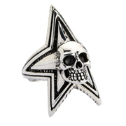 Sterling Silver Star Skull Ring